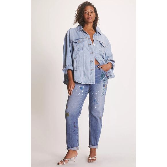 Pilcro Boyfriend Mid-Rise Detailed Jeans - New 33 Tall - Picture 2 of 6